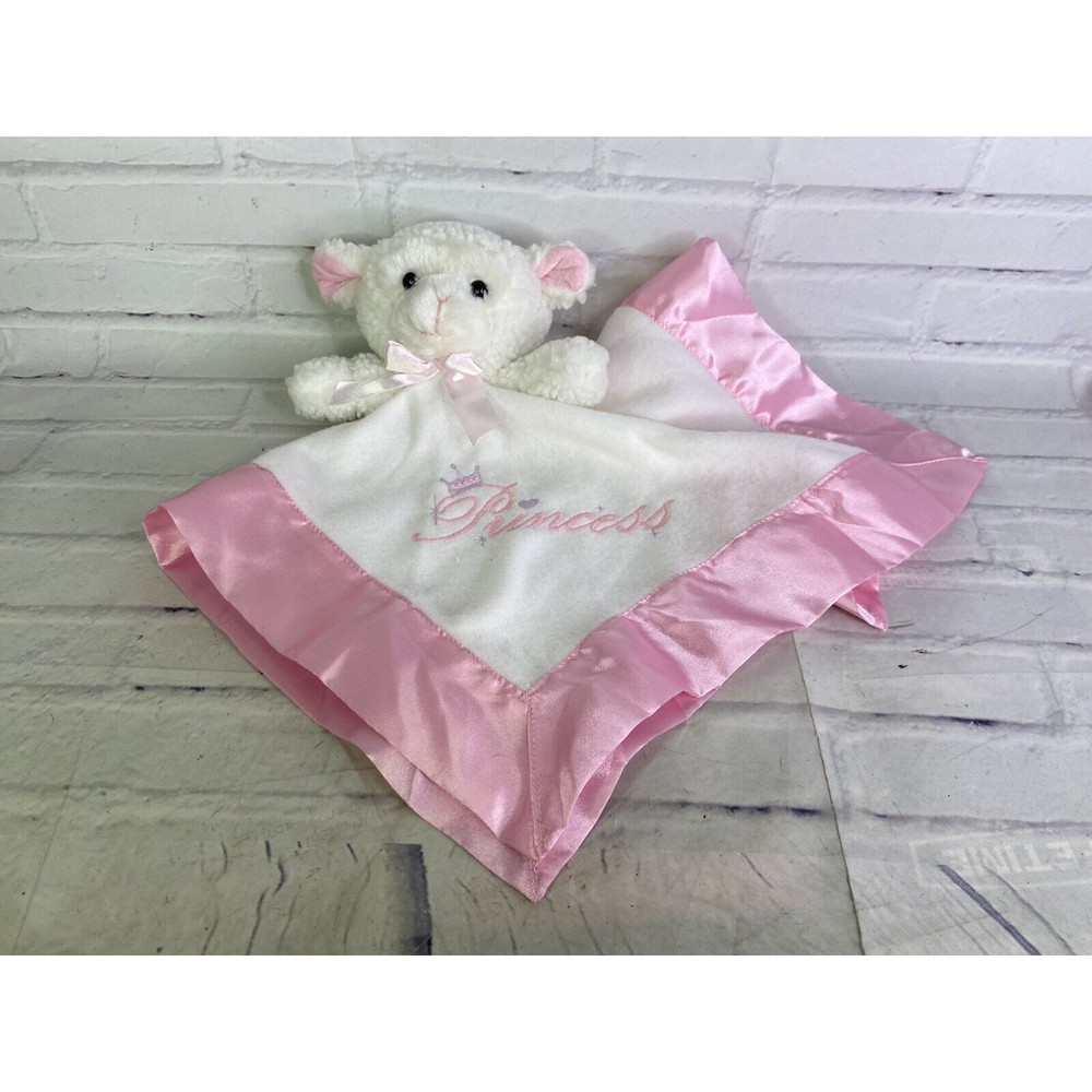 Silly Phillie Lamb Sheep White Pink Lovey Baby Security Blanket Princess Satin